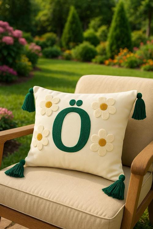 Punch Kırlent Kılıfım Harf Model Ö Harfi