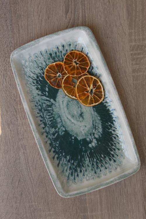 Green Drop Porselen Dikdörtgen Servis Tabağı 29x17 Cm 1 Adet