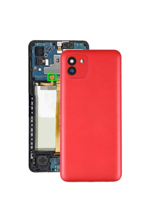 Samsung Galaxy A03 Arka Pil Batarya Kapağı Sm-A035F Kırmızı