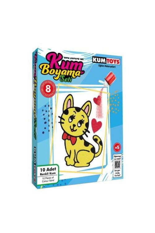 Kumtoys Kum Boyama Seti 8 Kart 10 Renkli Kum Boyama Seti Kutulu