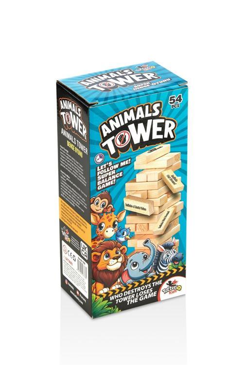 İngilizce Animals Tower Denge Oyunu 54 Adet Farklı Hayvan Taklidi