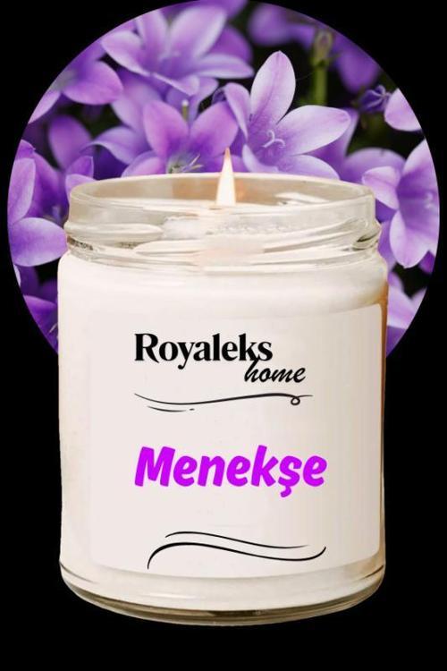 Doğal Özel Seri Kokulu Dekoratif Kavanoz Mum 210 cc - Menekşe Esansı - RYL