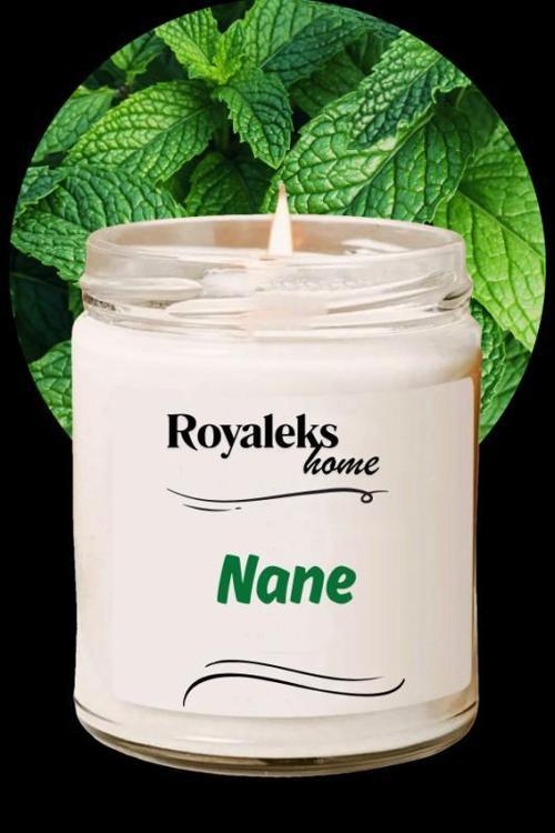 Doğal Özel Seri Kokulu Dekoratif Kavanoz Mum 210 cc - Nane Esansı - RYL