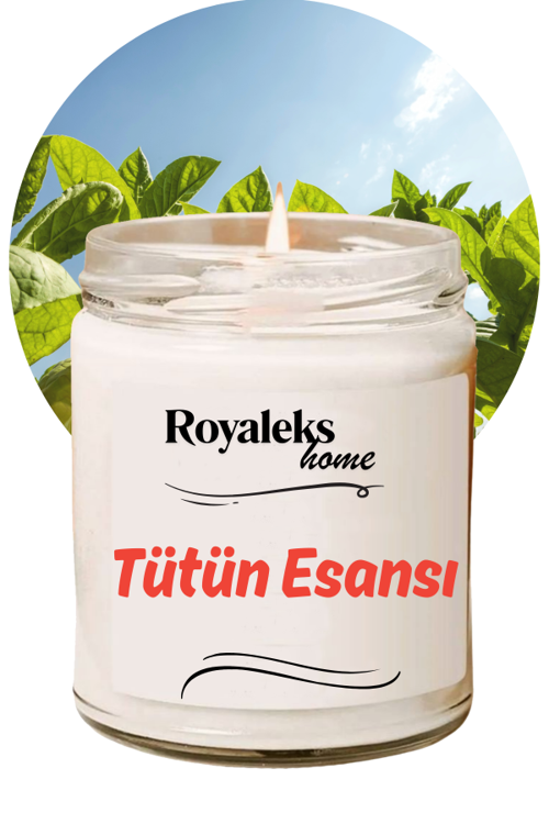 Doğal Özel Seri Kokulu Dekoratif Kavanoz Mum 210 cc - Tütün Esansı - RYL