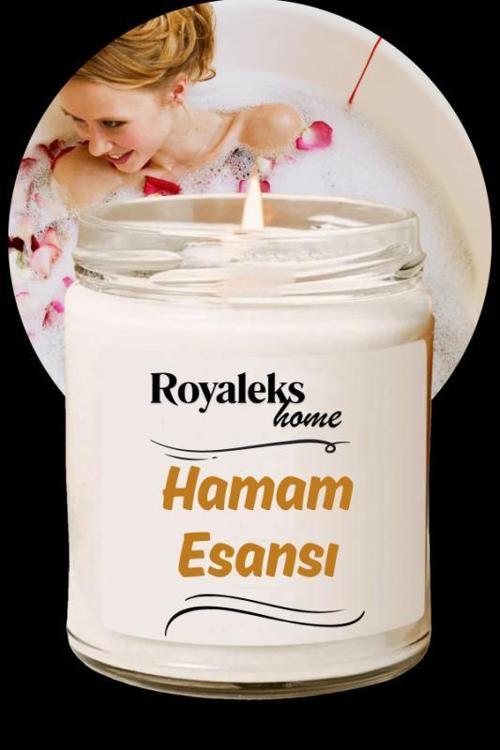 Doğal Özel Seri Kokulu Dekoratif Kavanoz Mum 210 cc - Hamam Esansı - RYL