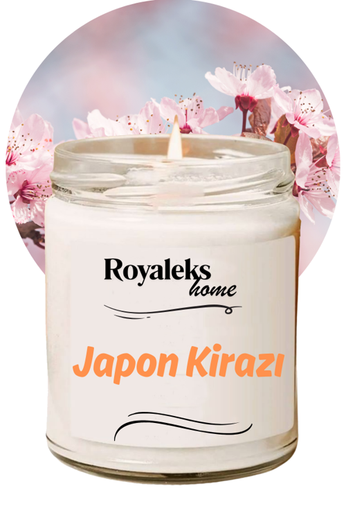 Doğal Özel Seri Kokulu Dekoratif Kavanoz Mum 210 cc - Japon Kirazı Esansı - RYL