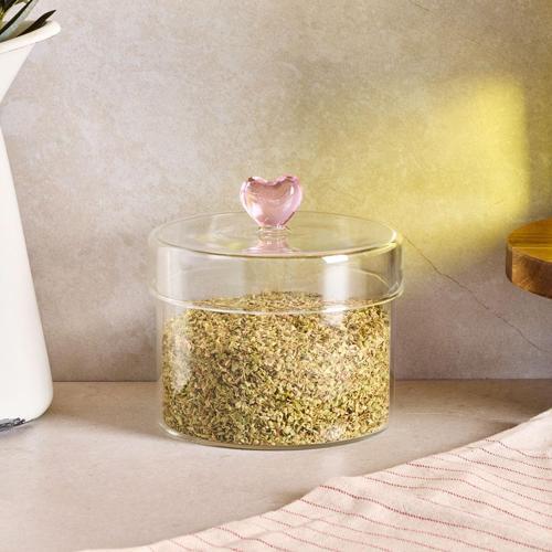 Hearts Borosilikat Cam Kavanoz 450 ml 10x8 cm