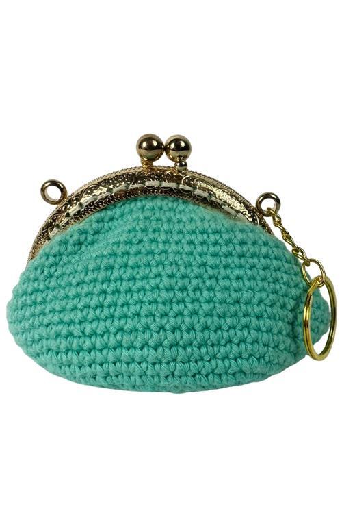 - Öznur 7392 El Örgüsü Düz Renk Mini Bozuk Para Cüzdanı