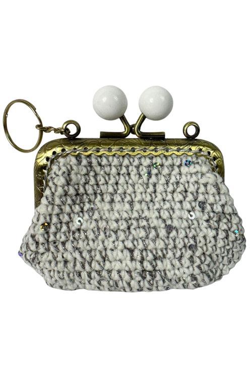 - Öznur 7392 5854 El Örgüsü Simli ve Payetli Model Şık Mini Bozuk Para Cüzdanı