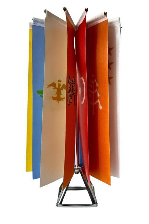 - Funda 1593 16 Büyük Türk Devleti Metal Bayrak Seti