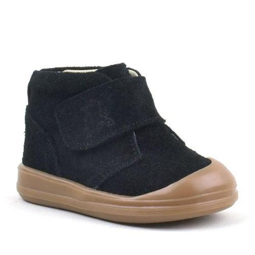 Yoohoo Hakiki Deri Siyah Cırtlı Unisex Bebek Bot