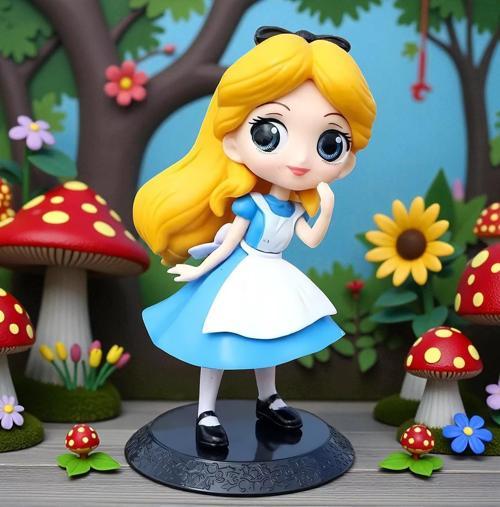 Harikalar Diyarında Alice Anime Karakter Figür Oyuncak Dekoratif Biblo Bebek 15 cm. Genç Odası Süsü