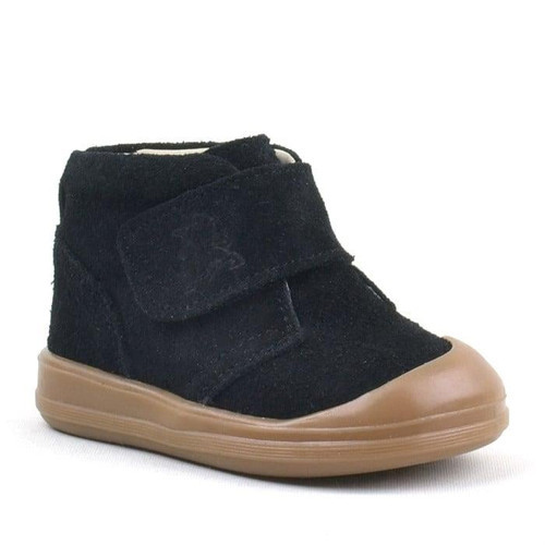 Yoohoo Hakiki Deri Siyah Cırtlı Unisex Bebek Bot