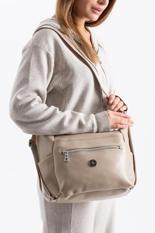 Kadın 4 Bölmeli Suni Yumuşak Deri Omuz Ve Sırt Çantası