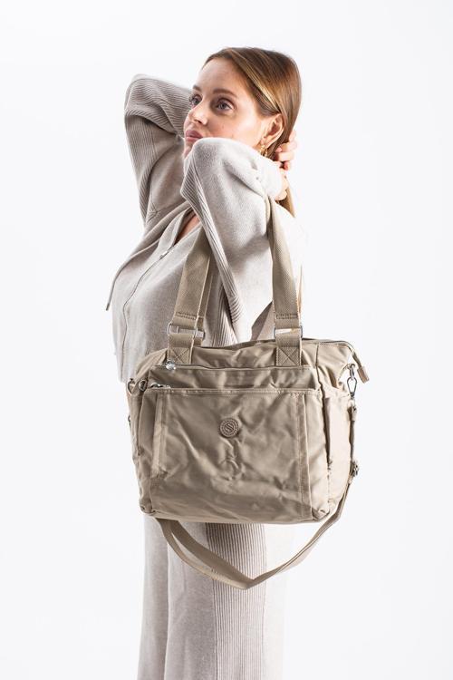 Kadın 4 Bölmeli Suya Dayanıklı Saten Kumaş Çapraz Ve Omuz Askılı Çanta