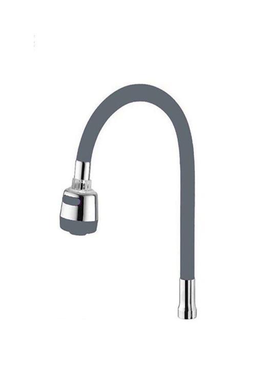 Gri Renkli Oynar Başlıklı Tasarruflu Silikon Musluk Başlığı Kubar