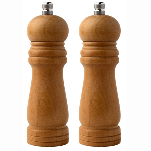 Bambu Gövdeli Komple Ahşap Tuz Karabiber Değirmeni Baharat Öğütücüsü Orta 2 Adet