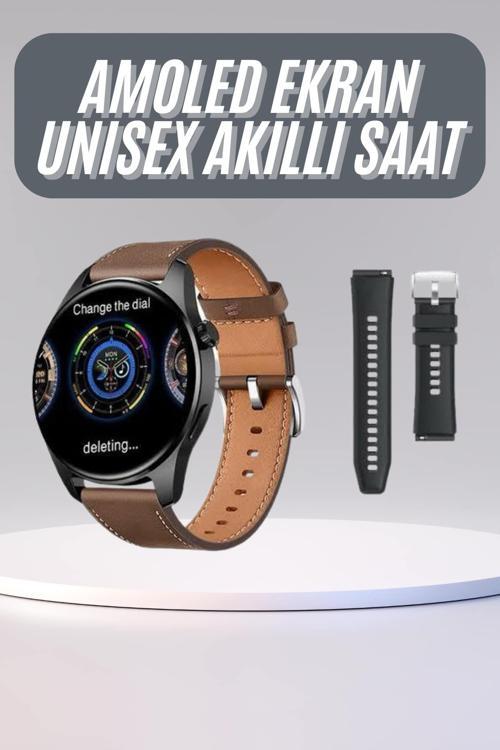 Yuvarlak Kasa 46mm Akıllı Saat Android Ve IOS Uyumlu Uyku ve Sağlık Takibi