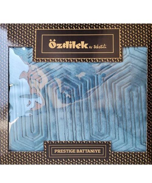 Prestige Kalın Embos Tek Kişilik Battaniye (155x220)-Göl Mavi