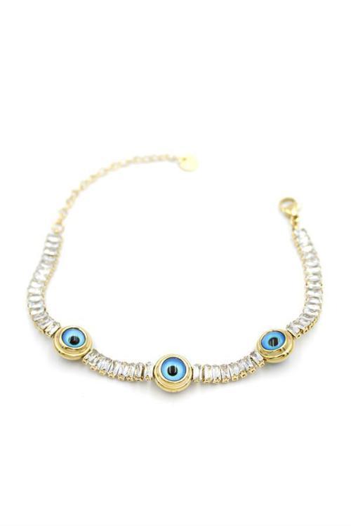 Nazar Su Yolu Bileklik - Altın