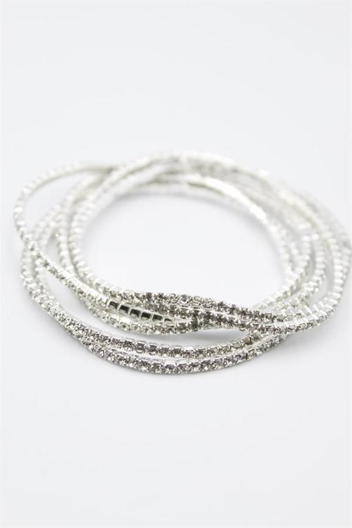 6'lı Lastikli Bileklik - Gümüş