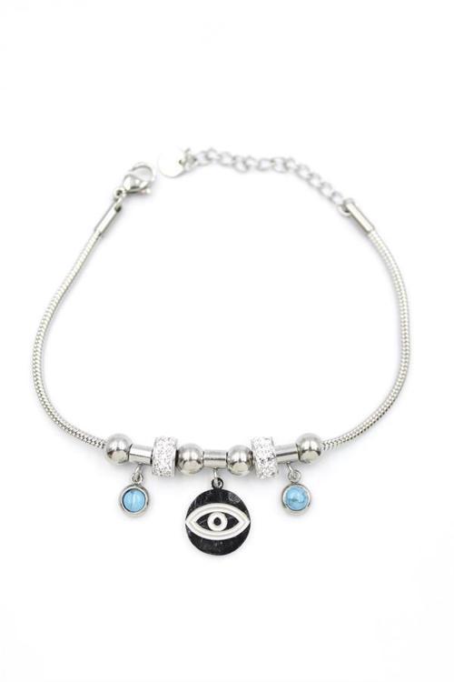 Göz Charm Bileklik - Gümüş