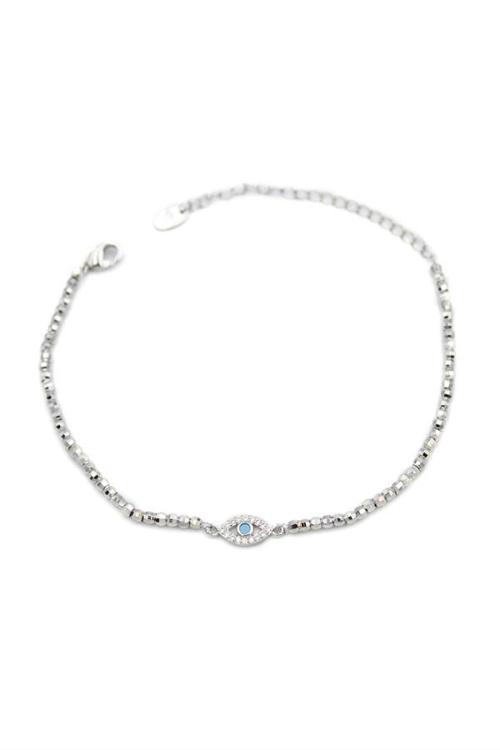 Dorika Boncuk Göz Bileklik - Gümüş