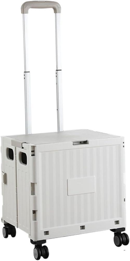 Katlanabilir 4 Tekerlekli Alışveriş ve Depolama Çantası – Kapaklı Teleskopik Çekme Kolu Kamp Plaj Çok Amaçlı Be