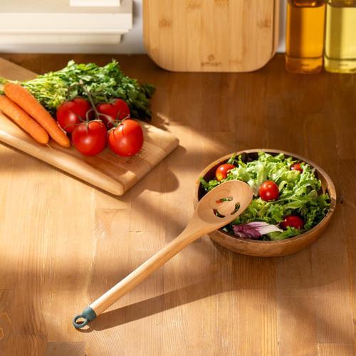 Rustik Bambu Oluklu Kaşık 28 cm