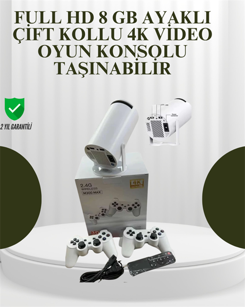 Portatif 4K Projeksiyon – 4.000 Uygulama, Kablosuz Yansıtma ve Bluetooth 5.0