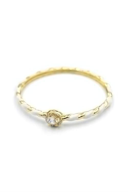 Mineli Taşlı Bilezik - Beyaz