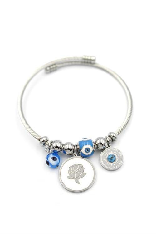 Gül Charm Bilezik - Gümüş