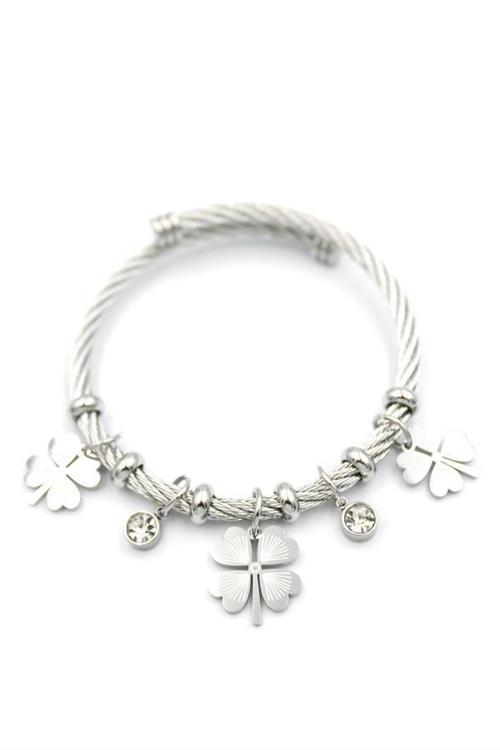 Yonca Charm Bilezik - Gümüş