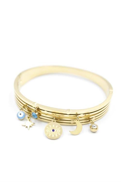 Sallantılı Göz Bilezik - Altın