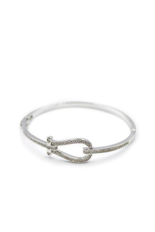 Taşlı Vip Bilezik - Gümüş