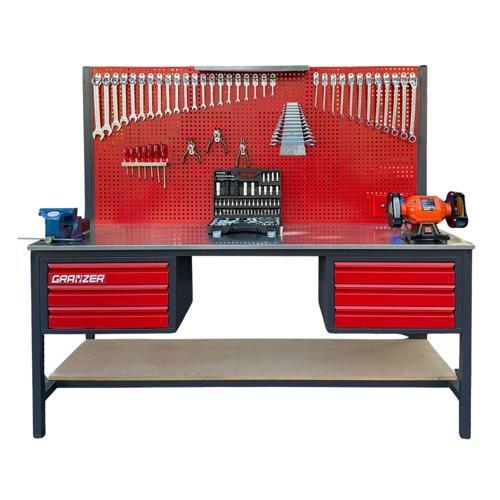 2 Metre 6 Çekmeceli 165 Parça Dolu Takım Tezgahı