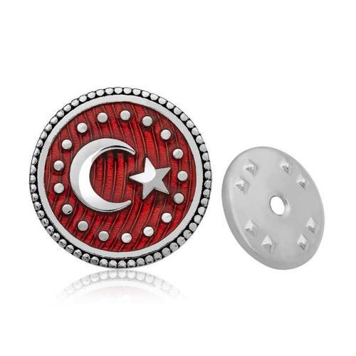 925 Ayar Gümüş Ay Yıldız Rozet