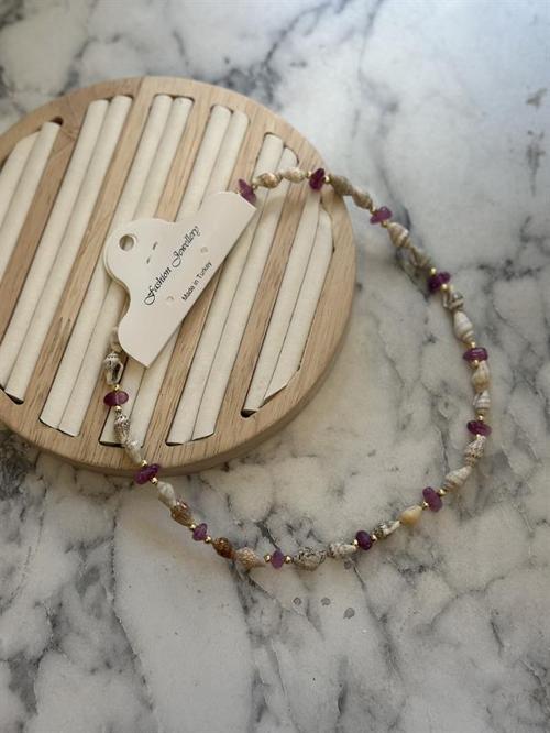 Deniz Kabuğu Kolye - Mor