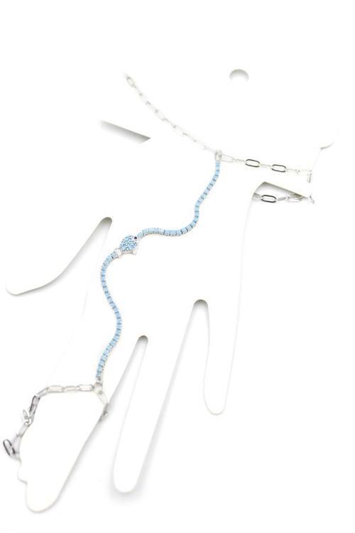 Mavi Taşlı Balık Şahmeran - Gümüş