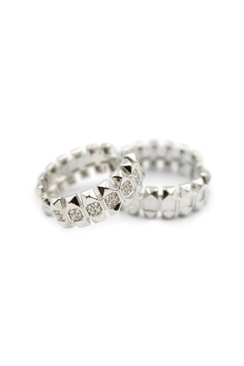 Taşlı Halka Küpe - Gümüş