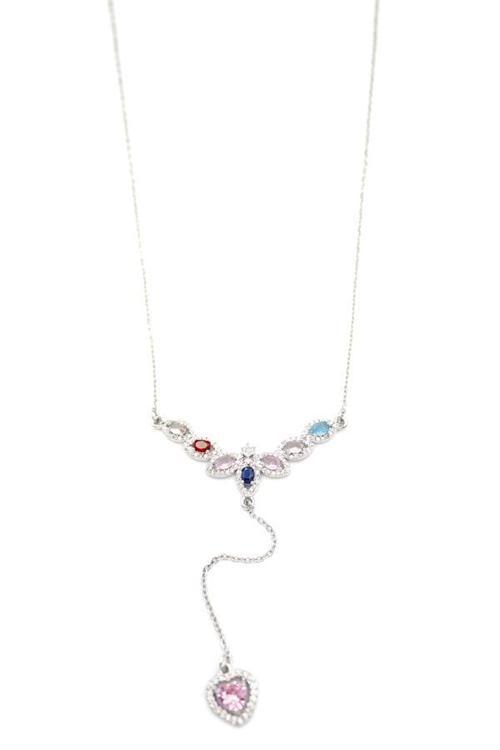 Damla Taşlı Y Kolye - Gümüş