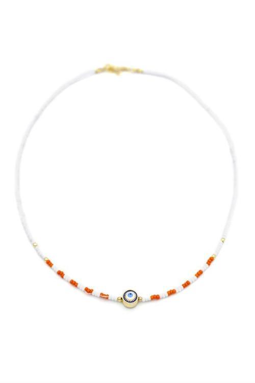 Boncuk Göz Kolye - Beyaz