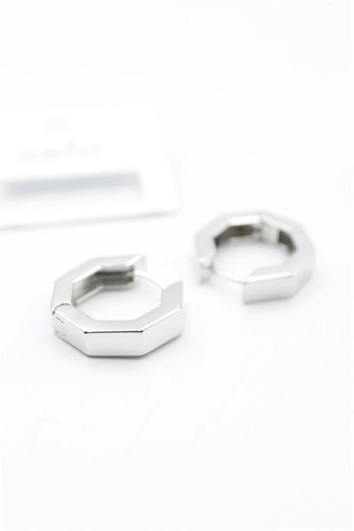 Sekizgen  Küpe - Gümüş