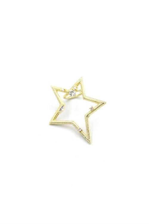 Yıldız Kıkırdak Küpe - Altın