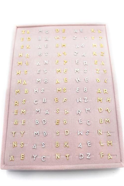 140'lı Standlı Harf Tragus Küpe - ÇOK RENKLİ