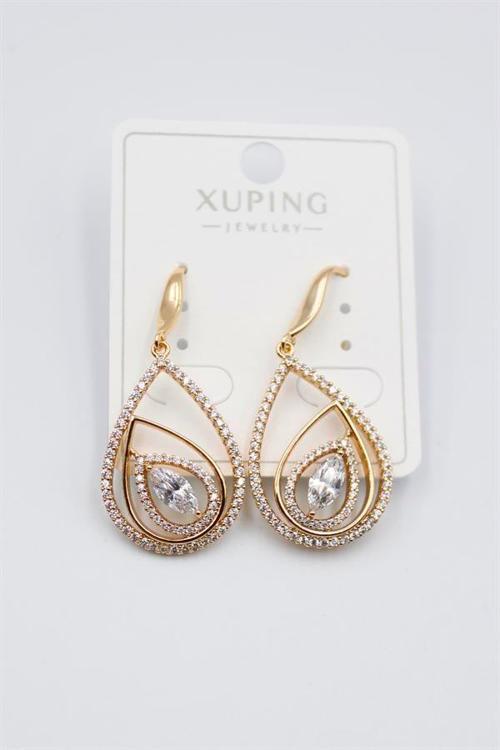 Taşlı Küpe - Altın