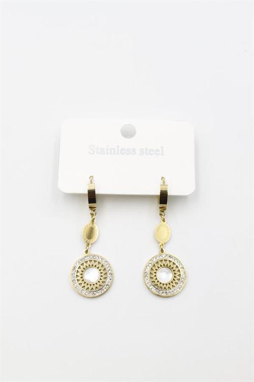 Taşlı Küpe - Altın