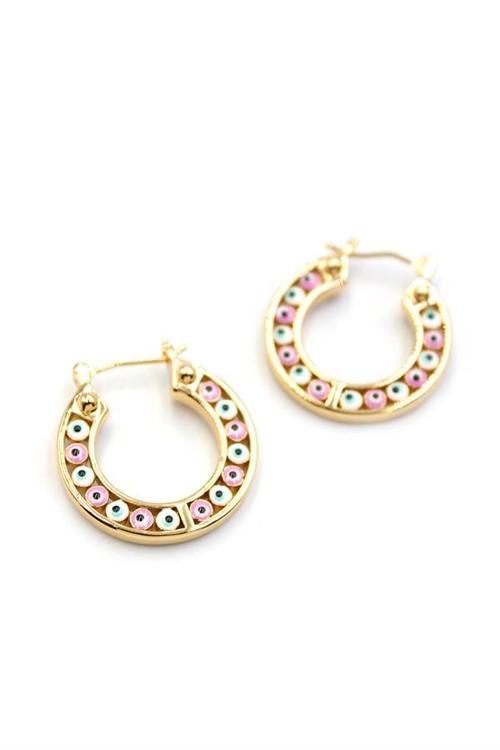 Halka Nazar Küpe - Altın