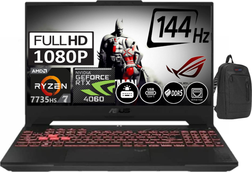 Tuf Gamıng A15 FA507NV-LP037 Amd Ryzen 7 7735HS 32GB Ddr5 Ram 512GB SSD 8gb RTX4060 15.6inç Fhd IPS 144Hz Freedos Taşınabilir Bilgisayar FA507NV-LP03704 + Zetta Çanta
