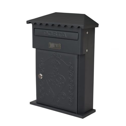 Akşan Metal Ferforje İlan Posta Kutusu Dış Mekan Antrasit